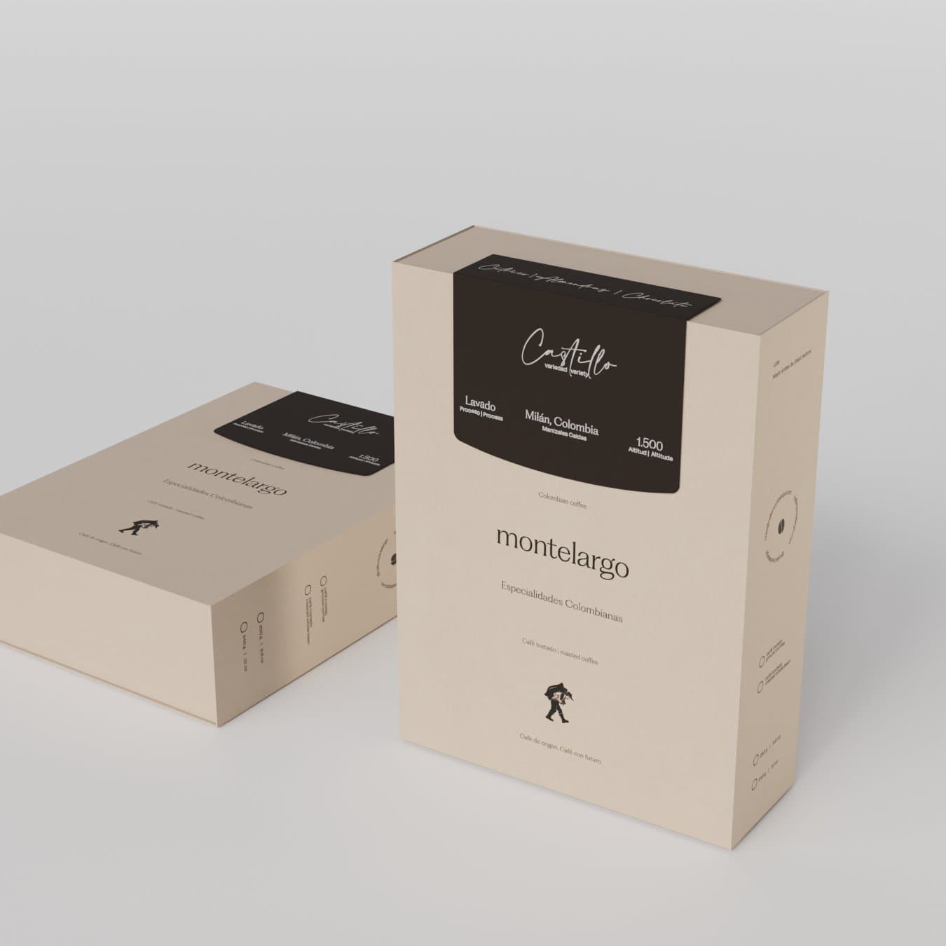 Caja de café Variedad Castillo de Montelargo, especialidad colombiana de Manizales
